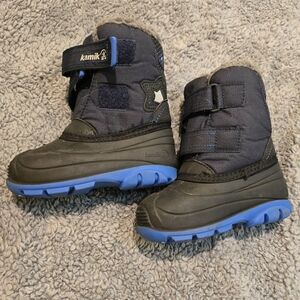 Kamik Kids' Black and Blue Snow Boots